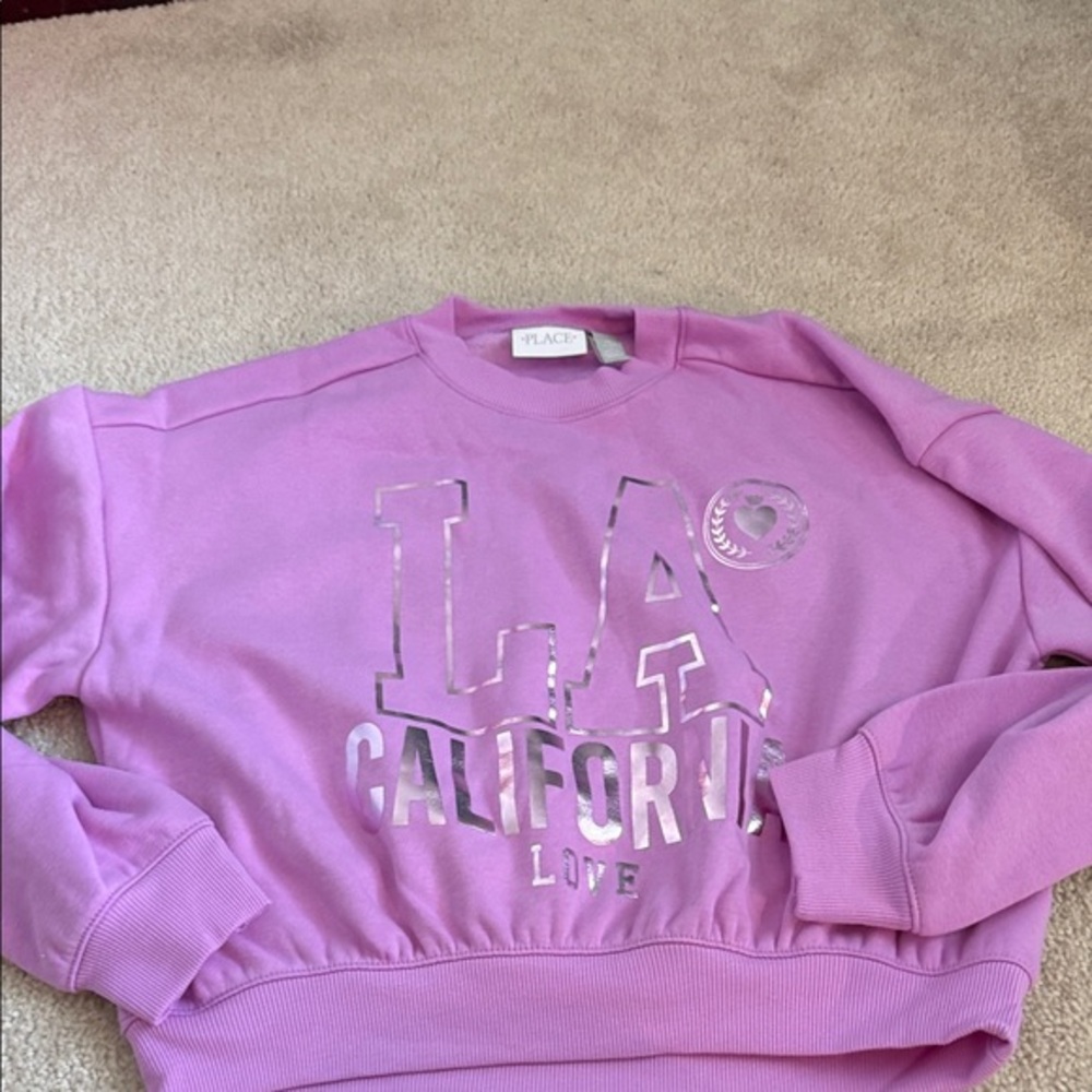 Children’s place lavender XL pullover crop sweatshirt